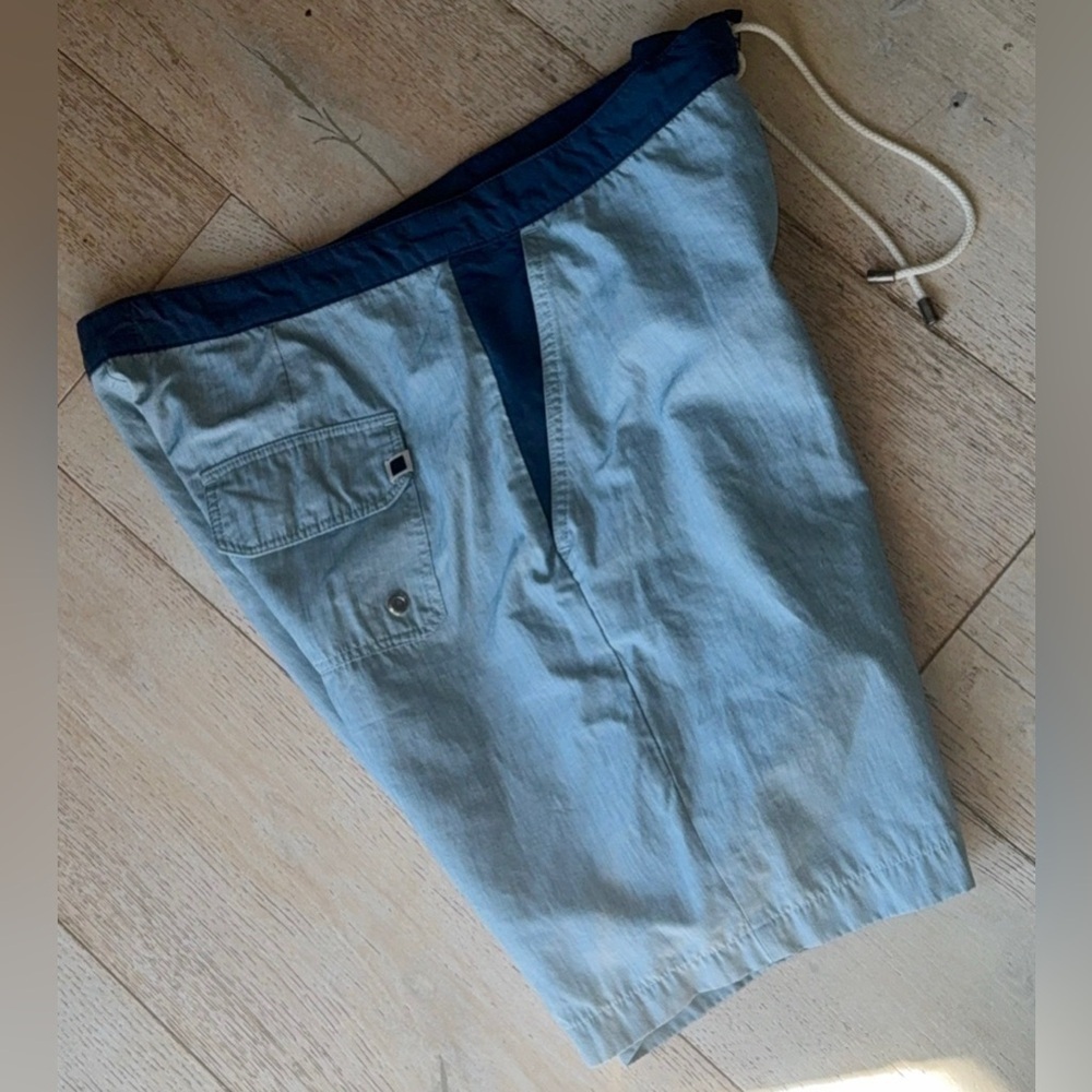 Solid & Striped chambray & Navy  Blue 7" Inseam Board Shorts NWOT size:L